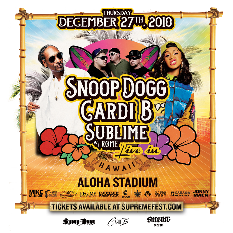 snoop dog cardi b sublime w/rome dec 27 concert flyer