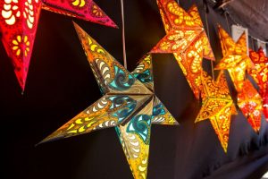 Star decorative lamps on display