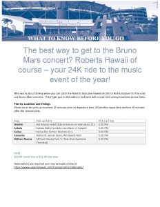 bruno mars roberts hawaii shuttle service flyer