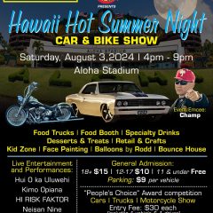 Hawaii Hot Summer Night car & bike show flyer