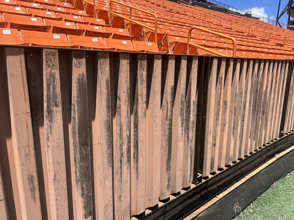 aloha stadium metal field wall photograph