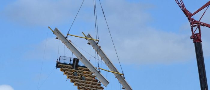 South endzone seating crane removal image