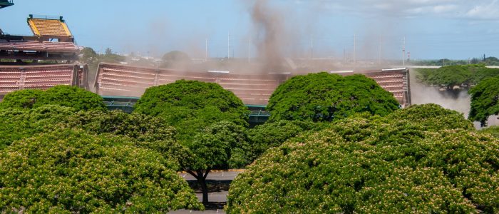 mauka upper sideline section demolition
