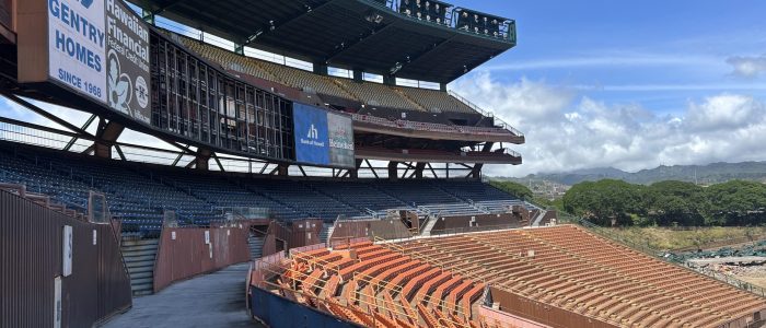 July stadium bowl and orange dismantling photo